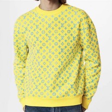 Louis Vuitton Rainbow Monogram Playground Sweatshirt XL Yellow Blue New