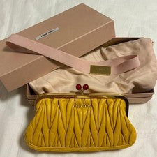Miu Miu Matelassé Clutch Bag, Yellow #QYE6RT