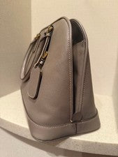 PRADA Saffiano Leather Handbag ARGILLA Beige Gray W-size Italy From Japa #QY0902