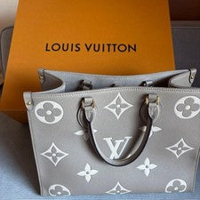 LOUIS VUITTON Grey Tote Bag OnTheGo Monogram #QYL1YM