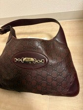 GUCCI Leather Brown Handbag #QYE77B