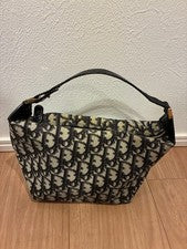DIOR Trotter D-Logo Canvas Leather Handle Handbag #QY7RG4