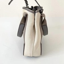BALENCIAGA Navy Cabas XS Handbag with Pouch, Gray, Canvas × Leather #QY0NBY