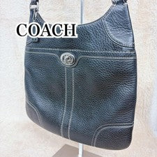 COACH Turnlock All-Leather Shoulder Bag, Black #QY7B9K
