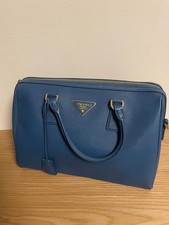 PRADA Saffiano Leather 2-Way Handbag BL0823 Cobalt Blue #QYGYRW