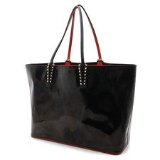 Christian Louboutin CABATA Tote Bag Shoulder Bag Patent Leather Studs Bl #QY000T