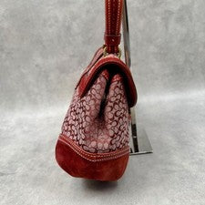 COACH Soho Handbag, Suede, Red, 7078 #QYHDXH