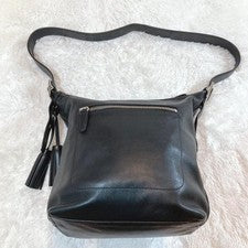 Old Coach Shoulder Bag, Tassel, Glove Leather, Black #QY6NDU