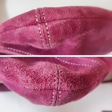 Semi-old Coach suede shoulder bag, purple #QY4AZD