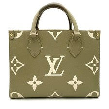 LOUIS VUITTON Monogram Empreinte Bicolor On-the-Go PM Green #QYC107