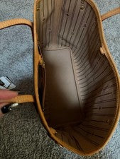 LOUIS VUITTON Monogram Leather Handbag Brown Zip Pocket #QYCO18