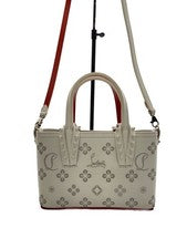 Christian Louboutin Cabata E W Nano Shoulder Bag, Leather, White, All-ov #QYESFN