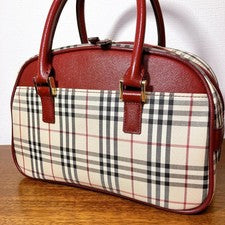 BURBERRY handbag, Nova check pattern, red #QYI9KZ