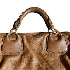 MIUMIU Classic Boston Handbag Brown Leather