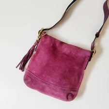 Semi-old Coach suede shoulder bag, purple #QY4AZD