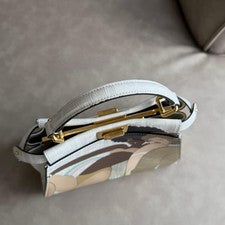 FENDI 2022 FENDI Peekaboo Mini White Zucca Handbag #QY2TBP