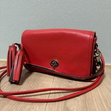 COACH Legacy Penny Shoulder Bag Leather, Red #QY6NNT
