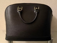 LOUIS VUITTON Epi Leather Black Handbag LV Logo Fine Scratches From Japa #QYDIQ2