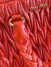 miu miu Miu Miu Matelasse 2way shoulder bag red