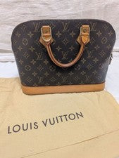 LOUIS VUITTON Alma Monogram Canvas Handbag Brown W30cm H24cm Duty Free #QY0WF3