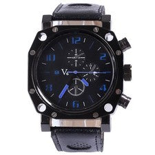 Production V-6 Men's Chronograph Design Watch, Black and Blue, MWC Lumin #QY37T5