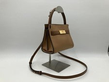 Tory Burch Lee Lajwill Double Tote Petite Grey Leather 2-Way #QYA3IN