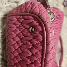 MIU MIU Hot Pink Leather Handbag Corner Scuffs Official Boutique #QY7RZA