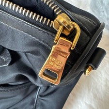 PRADA handbag, nylon, black, gold hardware #QY1Z6I