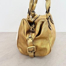 CHLOE Paddington handbag with padlock, metallic gold. #QY4QB5