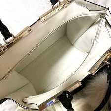 FENDI 2-way Leather Handbag Trois Jours Black #QYHT1M