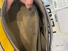FENDI By The Way Grey Greige Leather Handbag Shoulder Bag #QYH64C