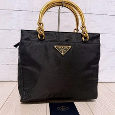 PRADA handbag, nylon, black. #QYH5CH