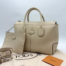TOD'S Current 33 TOD'S Di Bag Handbag 2-way Leather Beige #QYKSWP
