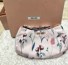 Extremely beautiful item✨miu miu pouch floral pattern pink floral with handle