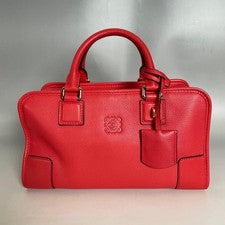 Loewe Amazona 28 Leather Red Handbag #QYHTK6