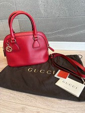 GUCCI GG logo handbag, 2-way design, with shoulder strap. Red #QYIGSZ