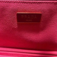 PRADA Canapa handbag with shoulder strap (2-way) Pink Canvas #QYETFJ