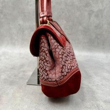 COACH Soho Handbag, Suede, Red, 7078 #QYHDXH