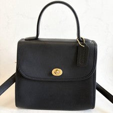OLD COACH Shoulder Bag, Turnlock, 2-way, Black #QY1IKR