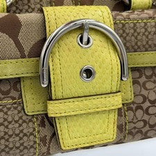 Coach Soho Patchwork Handbag Turnlock Yellow #QY2DJ6