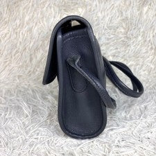 USA COACH 334 Old Coach Leather Shoulder Bag, Navy, Hardware #QYC0ED