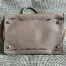PRADA Leather x Suede 2-Way Shoulder Bag, Greige #QY6VVR