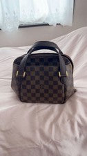 LOUIS VUITTON Damier Pattern Small Brown Handbag Well-kept #QYAQ9F