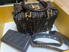 FENDI Zucca pattern handbag 2-way wallet set #QYG48O