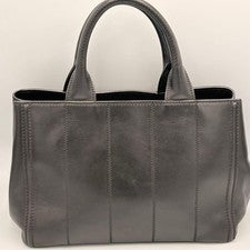 PRADA Canapa Soft Calf Leather Tote Bag, Black, Made in Italy #QYKKTF