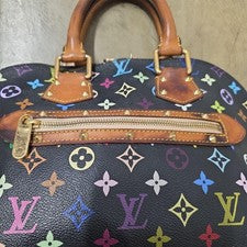 Louis Vuitton Monogram Multicolor Alma Studs Noir Black #QY606R