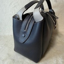 TOD’S Leather Baulette Mini Bag, Navy #QYG3GY