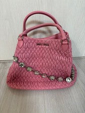 [Beautiful item 】miu miu Matelasse Crystal Tote Bag Pink