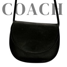 OLD COACH Shoulder Bag, Black Leather #QY0FY3