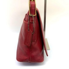 Old Coach Messenger Bag, Club Tan Leather, Red Charm #QY1Q2Y